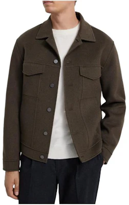 Theory Solid Color Green Button-Up Collared Jacket M0871420 Buy Theory Solid Color Green Button-Up Collared Jacket M0871420