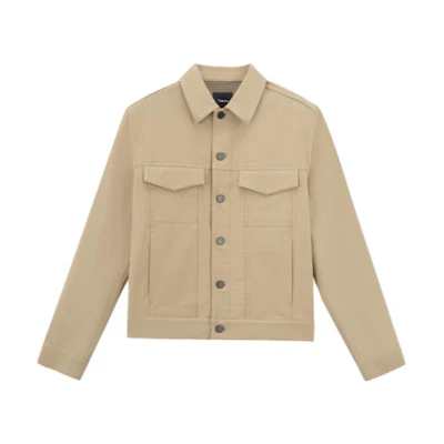 Theory Solid Color Single-Breasted Workwear Jacket Brown M0274406-3-E0L