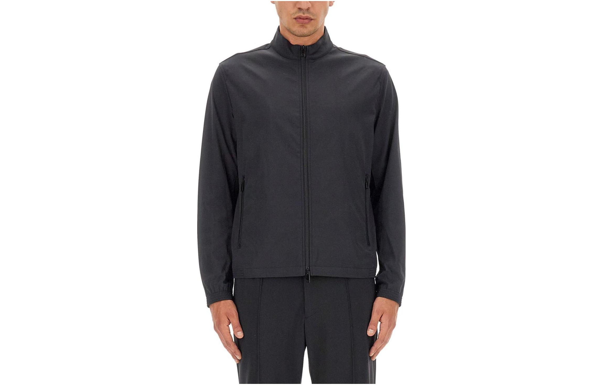 Theory Solid Color Stand Collar Slim Fit Long Sleeve Jacket Men J0777407-001