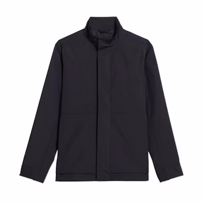 Theory Solid Color Stand Collar Zip Jacket - Black L0775401-G2V