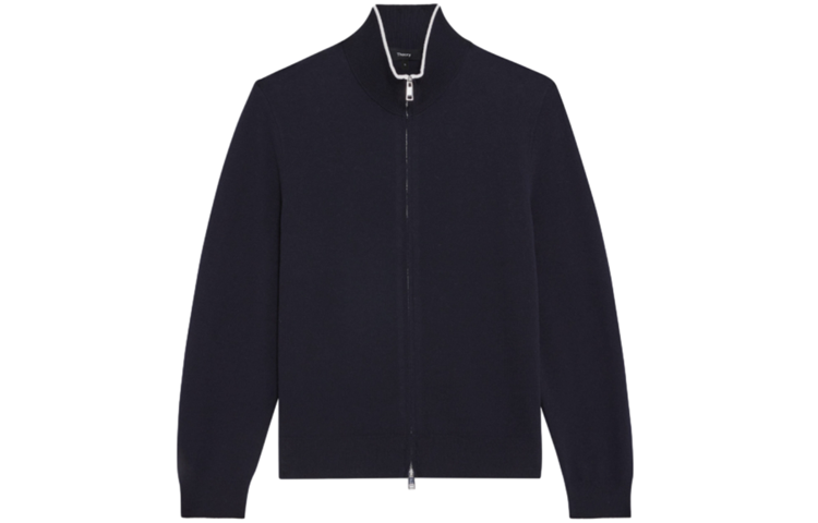 Theory Solid Stand Collar Zip Jacket - Dark Blue N0781707-ZLC