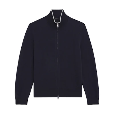 Theory Solid Stand Collar Zip Jacket - Dark Blue N0781707-ZLC