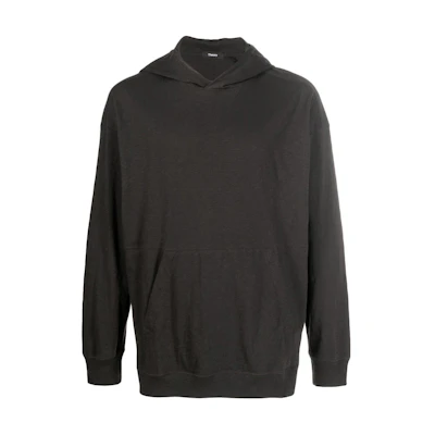 Theory SS22 Oversized Cotton Hoodie Black Long-Sleeve Sweatshirt M0394503