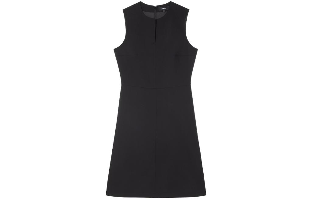 THEORY SS22 Sleeveless Solid Color Dress Black M0101615-001