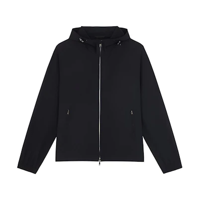 Theory SS23 Solid Color Zip-Up Hoodie Jacket - Black N0197409