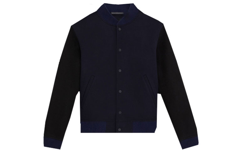 Theory SS23 Solid Navy Baseball Collar Long Sleeve Jacket M1071404-B7H