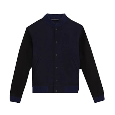 Theory SS23 Solid Navy Baseball Collar Long Sleeve Jacket M1071404-B7H