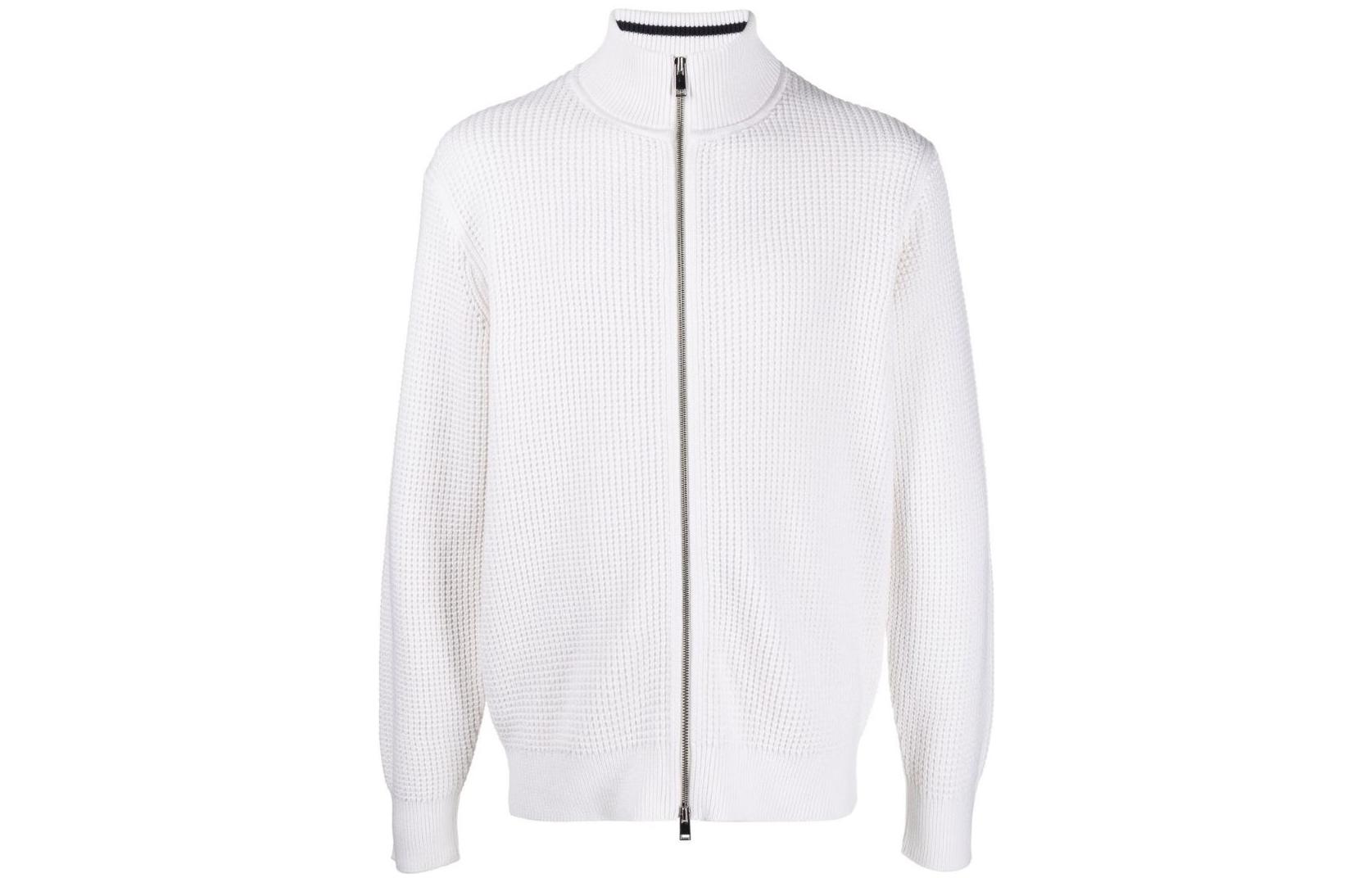 Theory SS23 White Quarter-Zip Stand Collar Sweatshirt L1284705-05N