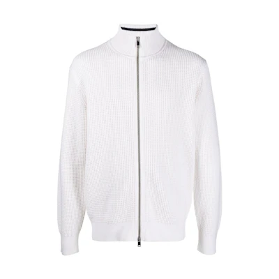 Theory SS23 White Quarter-Zip Stand Collar Sweatshirt L1284705-05N