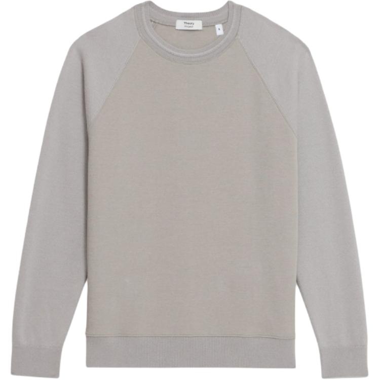 Theory Designer Collab Pullover Crewneck Sweatshirt Plaster White O024506O-X27
