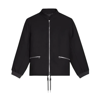 Theory Lucas FW22 Black Solid Bomber Jacket Collaboration M071401O-001