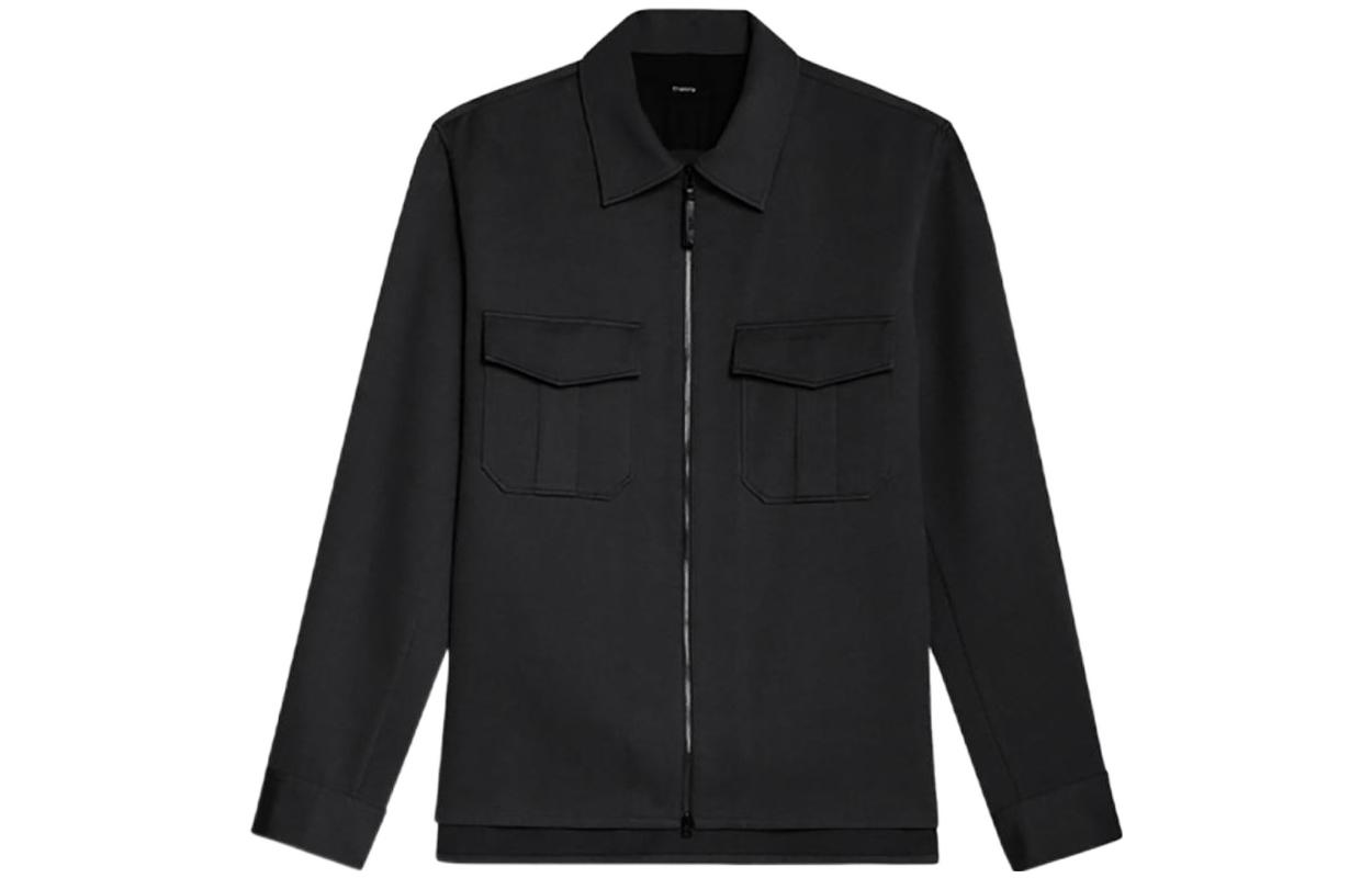 Theory Lucas FW22 Black Solid Single-Breasted Pocket Jacket M074502O-001