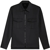 Theory x Lucas FW22 Black Solid Single-Breasted Pocket Jacket M074502O-001 Theory x Lucas FW22 Black Solid Single-Breasted Pocket Jacket M074502O-001