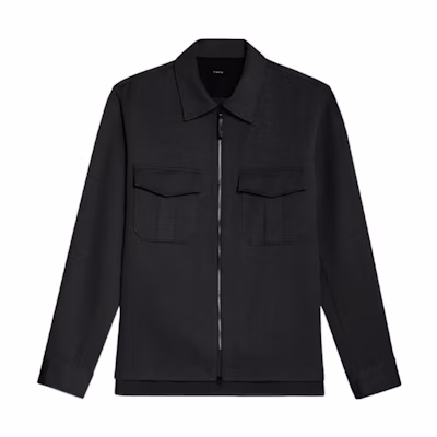 Theory Lucas FW22 Black Solid Single-Breasted Pocket Jacket M074502O-001