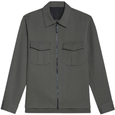 Theory x Lucas FW22 Solid Collar Pocket Jacket Green Gray M074502O-0L0 Buy Theory x Lucas FW22 Solid Collar Pocket Jacket Green Gray M074502O-0L0