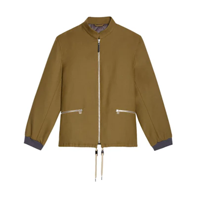 Theory Lucas FW22 Wool Blend Bomber Jacket Khaki - M071401O-K47