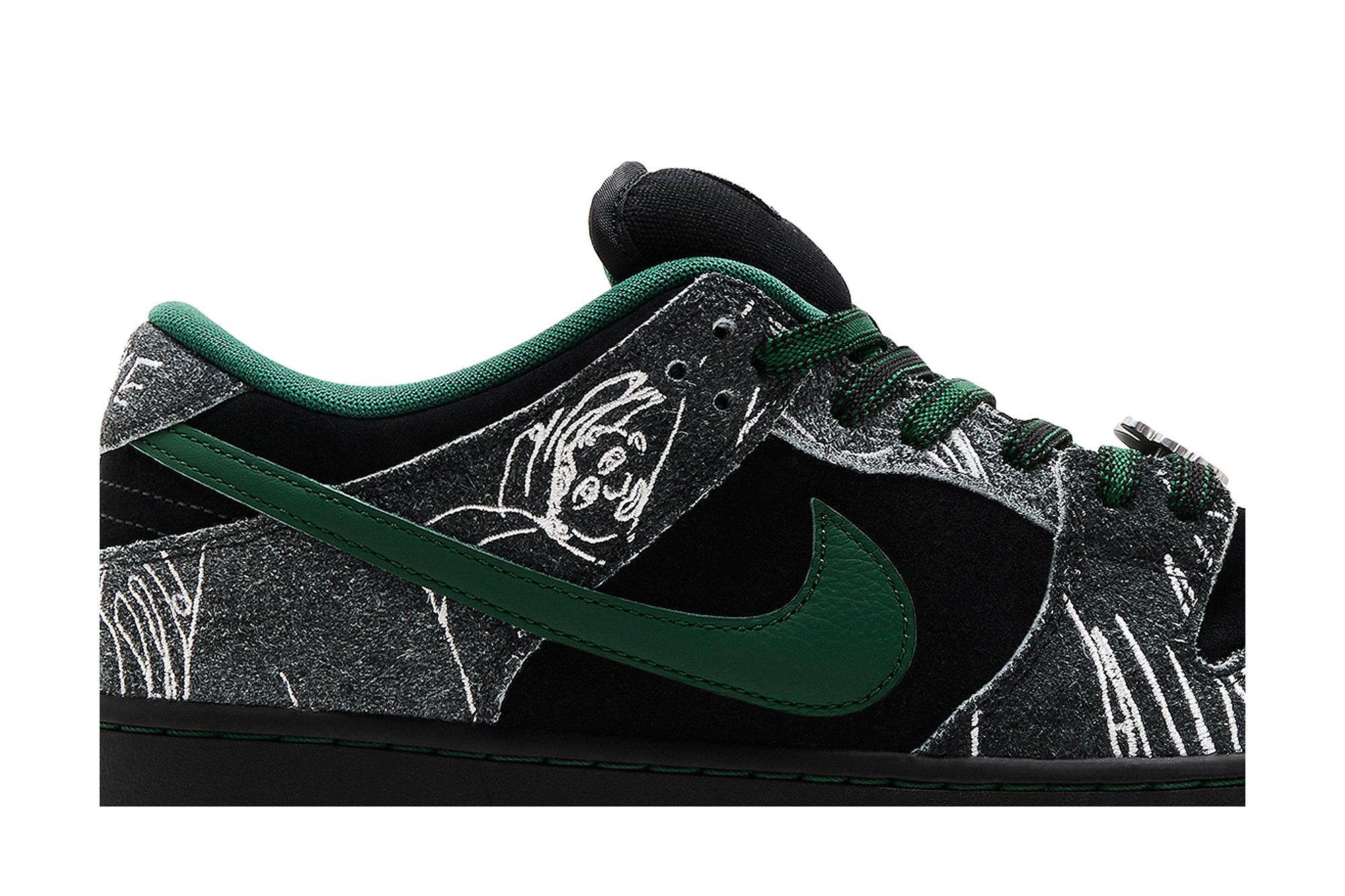 Lookbook THERE Skateboards x Nike Dunk Low SB ''Noir Gorge Vert'' HF7743-001