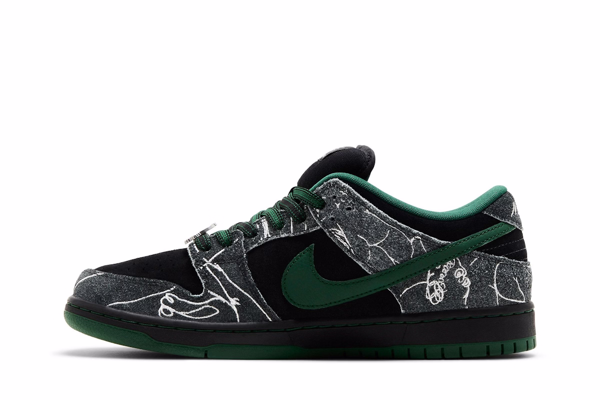THERE Skateboards x Nike Dunk Low SB 'Black Gorge Green'