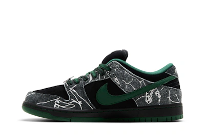 THERE Skateboards x Nike Dunk Low SB 'Black Gorge Green'