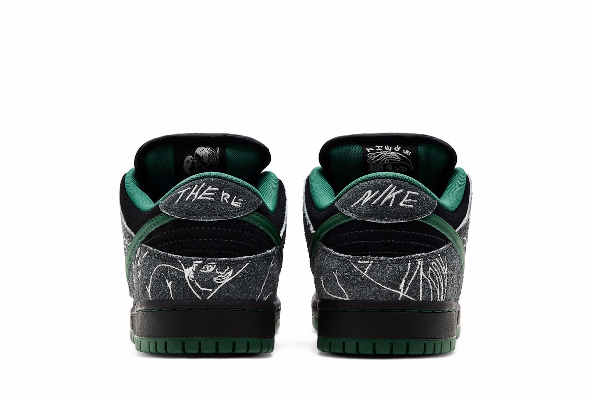 THERE Skateboards x Nike Dunk Low SB 'Black Gorge Green'
