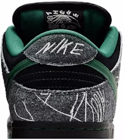 THERE 스케이트보드 x 나이키 SB 덩크 로우 '블랙/고지 그린' HF7743-001 Sizing THERE 스케이트보드 x 나이키 SB 덩크 로우 '블랙/고지 그린' HF7743-001