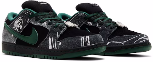 THERE 스케이트보드 x 나이키 SB 덩크 로우 '블랙/고지 그린' HF7743-001 Cheap THERE 스케이트보드 x 나이키 SB 덩크 로우 '블랙/고지 그린' HF7743-001
