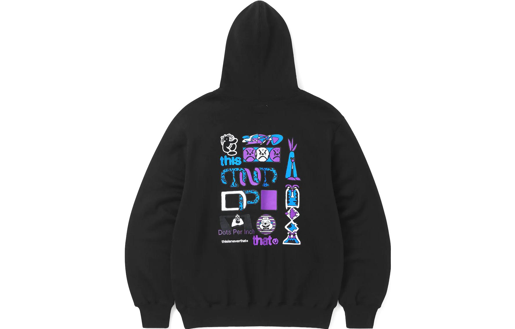 thisisneverthat × SN FW23 Graphic Print Drawstring Hoodie Unisex BLACK SN233TSWHO01BLK