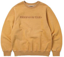 thisisneverthat Amber Logo Print Crewneck Sweatshirt - TN220TSWCW01-AMB thisisneverthat Amber Logo Print Crewneck Sweatshirt - TN220TSWCW01-AMB