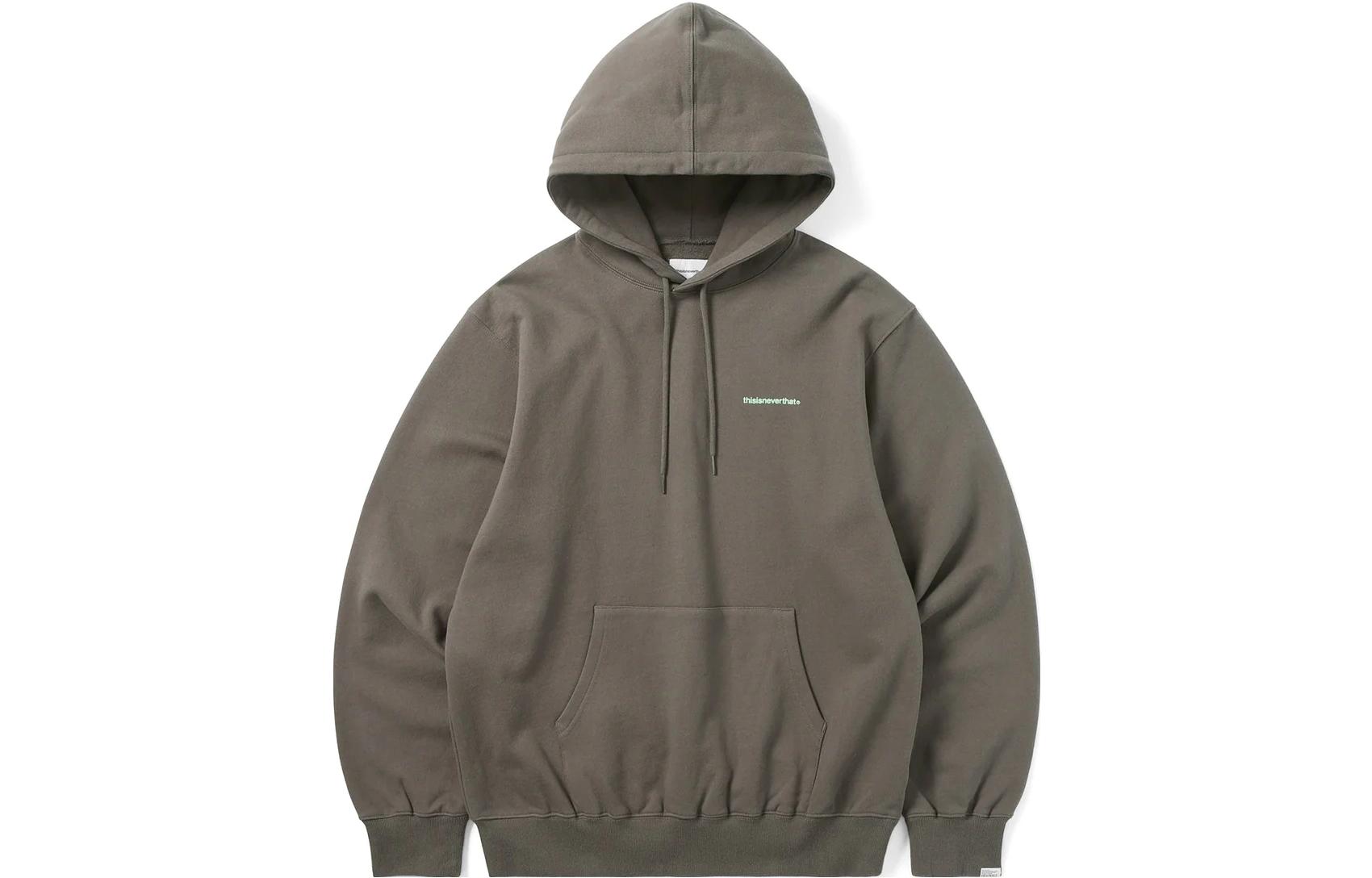 thisisneverthat Basic T-Logo Hoodie Dark Mocha Unisex Pullover Black Drawstring. TN223TSWHO16-DMC