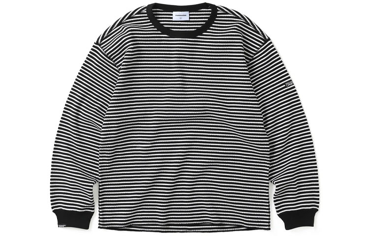 thisisneverthat Black White Striped Crewneck Sweatshirt Unisex BLACK TN213TTOLP02