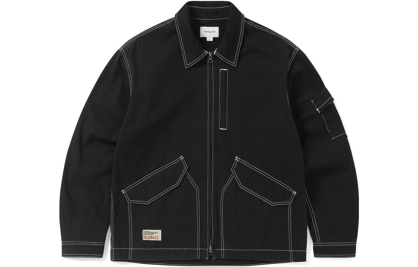 thisisneverthat Contrast Stitch Black Jacket Unisex TN233WOWLS03BKA