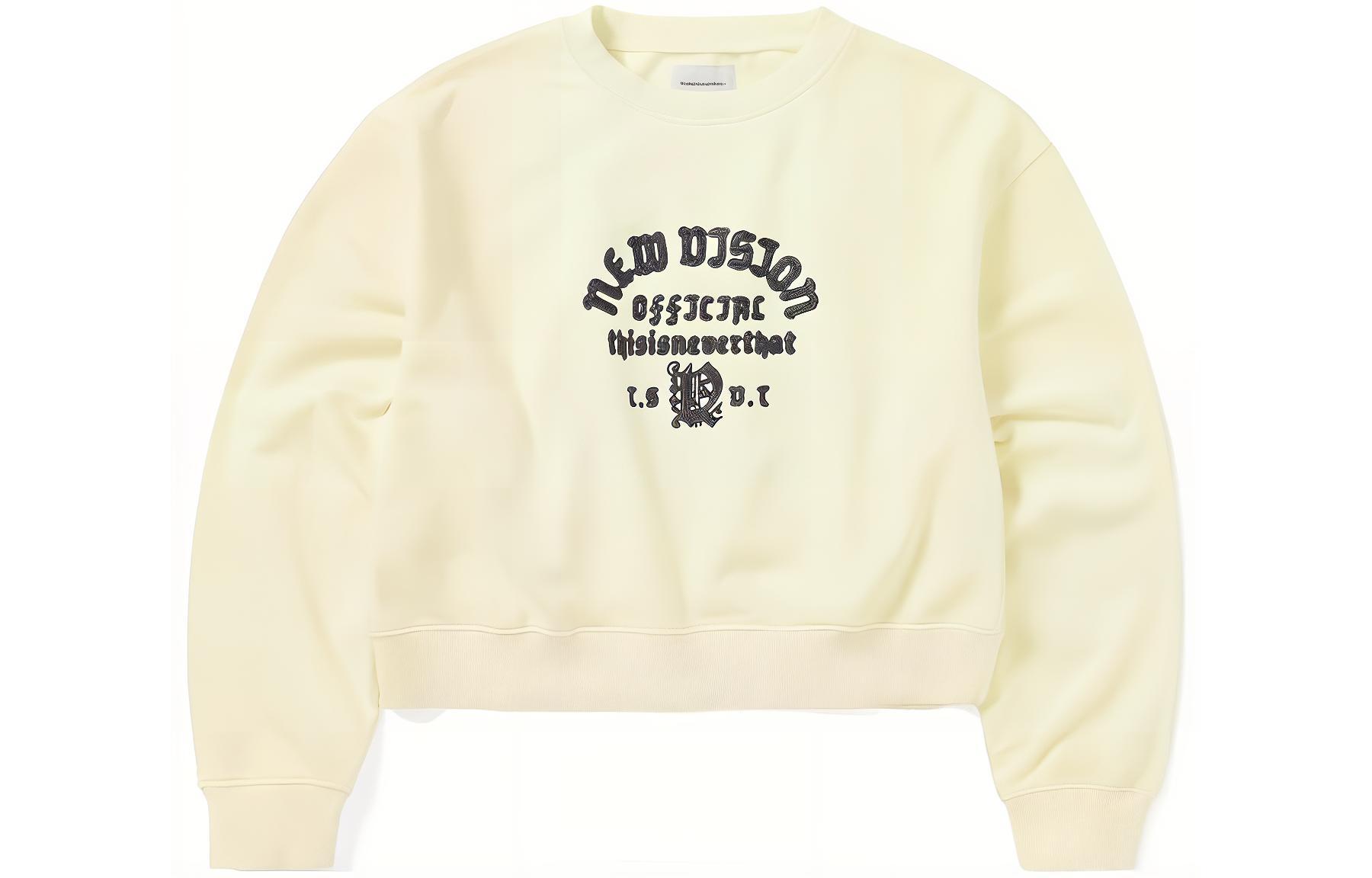 thisisneverthat Cracked Logo Crewneck Sweatshirt Unisex Yellow. TN233TSWCW05IVR