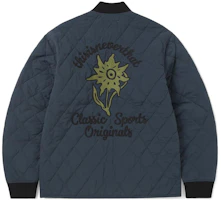 thisisneverthat Floral Letter Logo Jacket Unisex Retro Style TN233POWHS01NAV thisisneverthat Floral Letter Logo Jacket Unisex Retro Style TN233POWHS01NAV