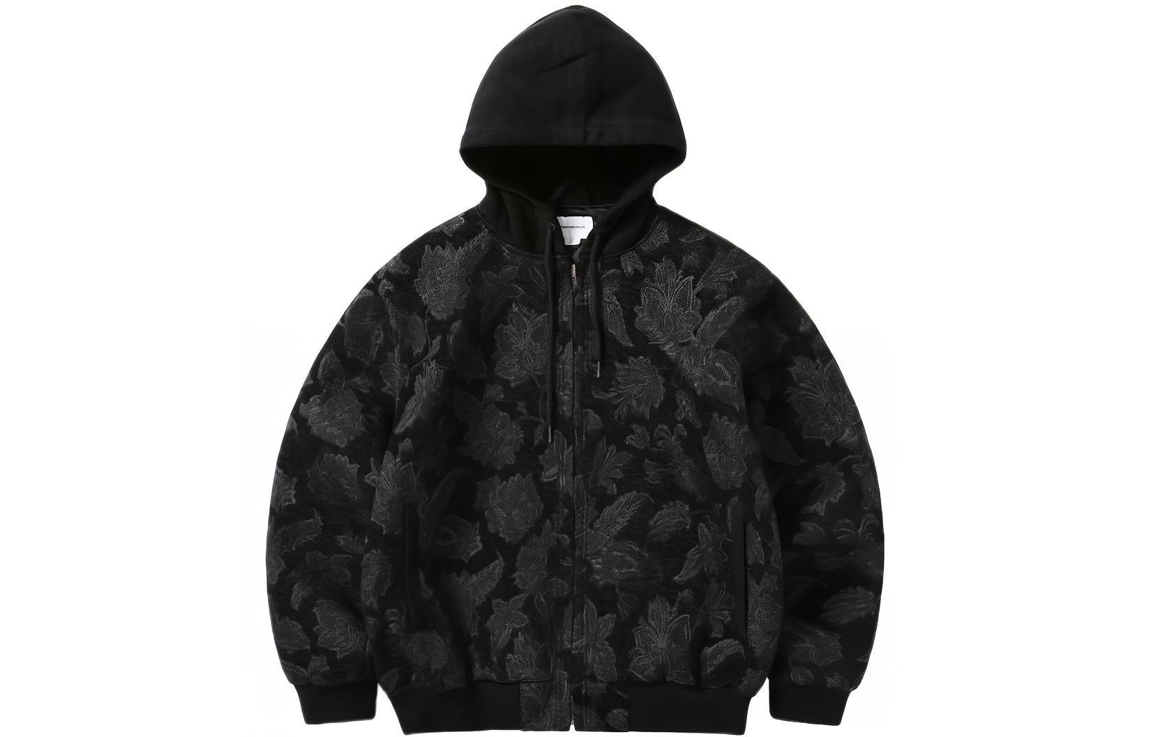 thisisneverthat Floral Print Zip-Up Hoodie Jacket Unisex TN223WOWHS01BK