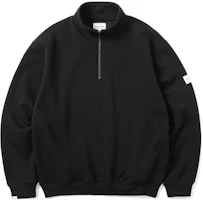 thisisneverthat FW22 Black Half-Zip Pullover Sweatshirt TNT2022093044 thisisneverthat FW22 Black Half-Zip Pullover Sweatshirt TNT2022093044
