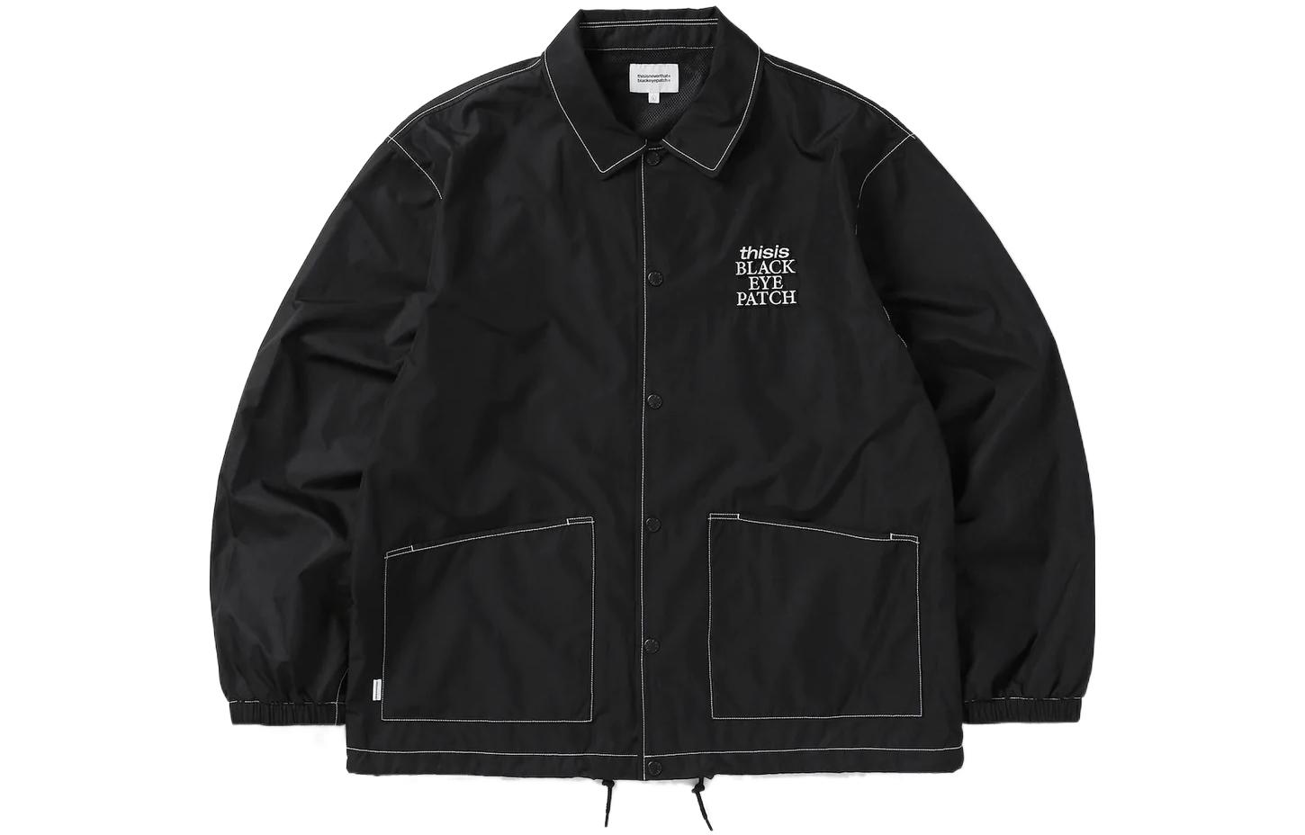 thisisneverthat FW22 Black Solid Color Button-Up Jacket Long Sleeve. TNT2022100801