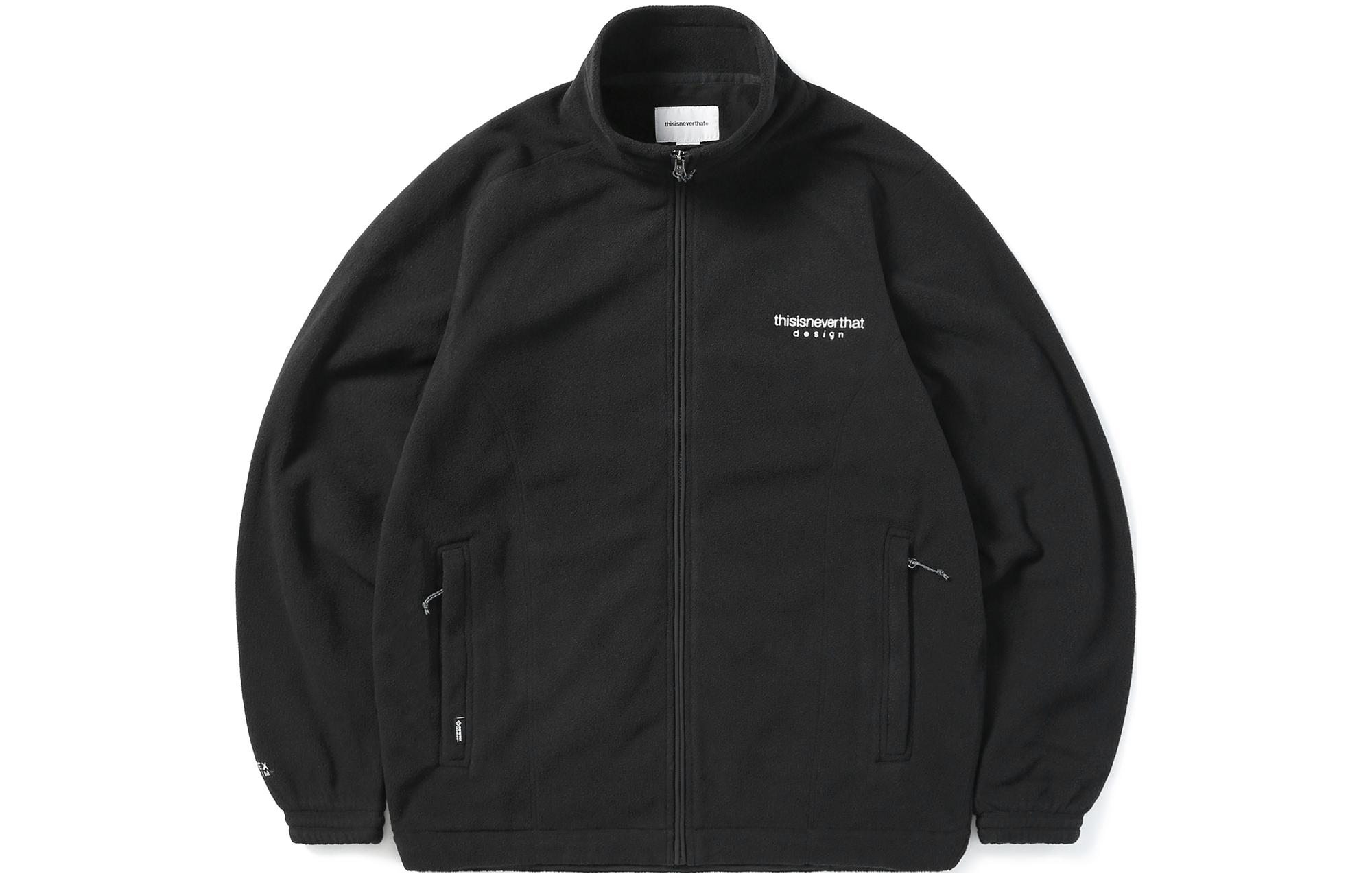thisisneverthat FW22 Black Zip-Up Stand Collar Jacket TN223FOWLS03BK