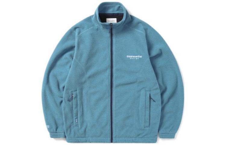 thisisneverthat FW22 Blue Stand Collar Zip-Up Jacket TN223FOWLS03BL