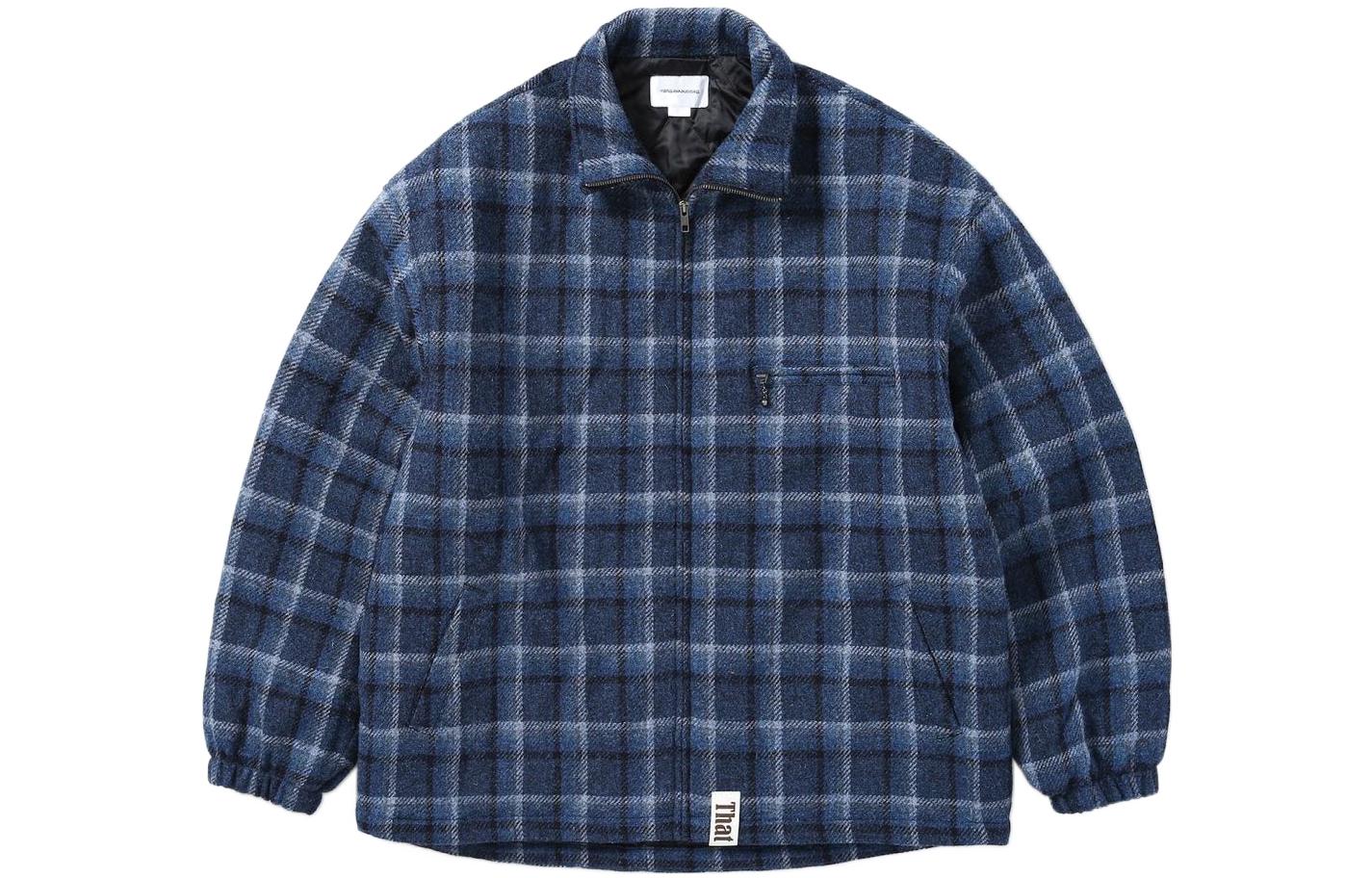 thisisneverthat FW22 Blue Tweed Plaid Zip Jacket Outerwear TNT2022093018