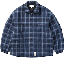 thisisneverthat FW22 Blue Tweed Plaid Zip Jacket Outerwear TNT2022093018 thisisneverthat FW22 Blue Tweed Plaid Zip Jacket Outerwear TNT2022093018