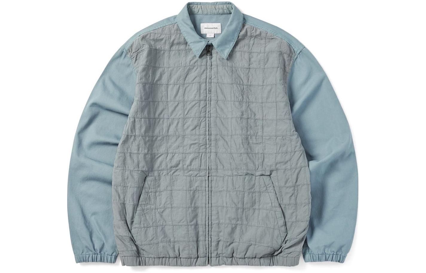 thisisneverthat FW22 Colorblock Zip-Up Collared Jacket Grey TNT2022093022