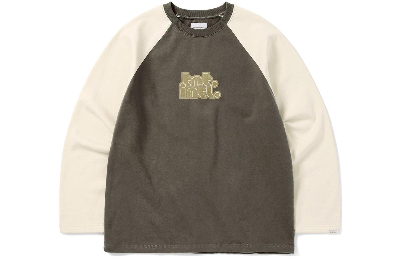 thisisneverthat FW22 Contrast Crewneck Pullover Sweatshirt Charcoal Gray TNT2022093037