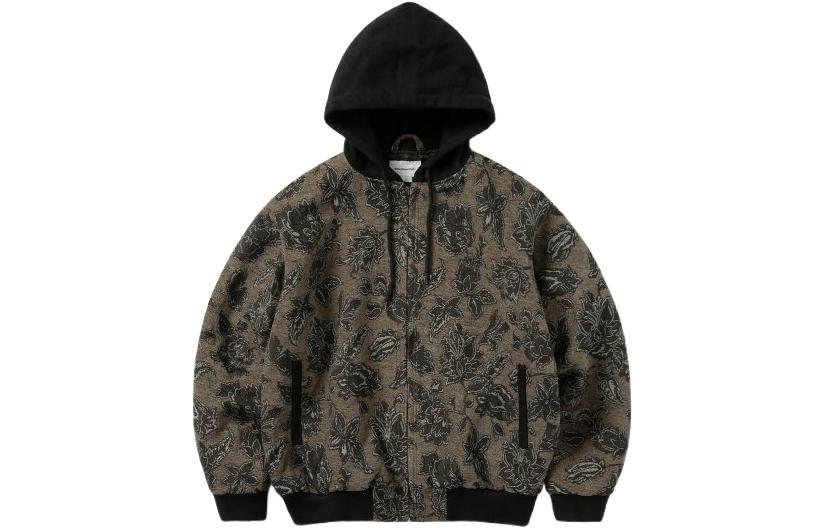 thisisneverthat FW22 Floral Print Hoodie Jacket Unisex Yellow/Black. TN223WOWHS01KH