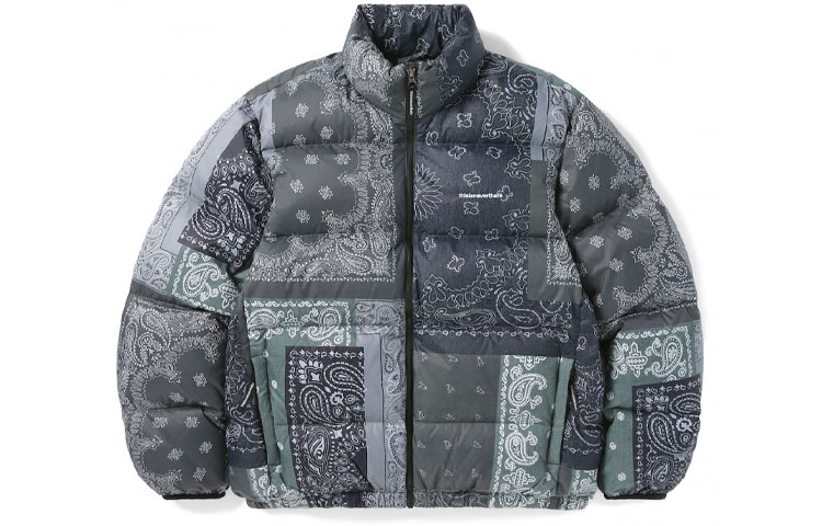 Thisisneverthat FW22 Floral Print Short Puffer Jacket Men’s Gray TN220OOWHS03BMT
