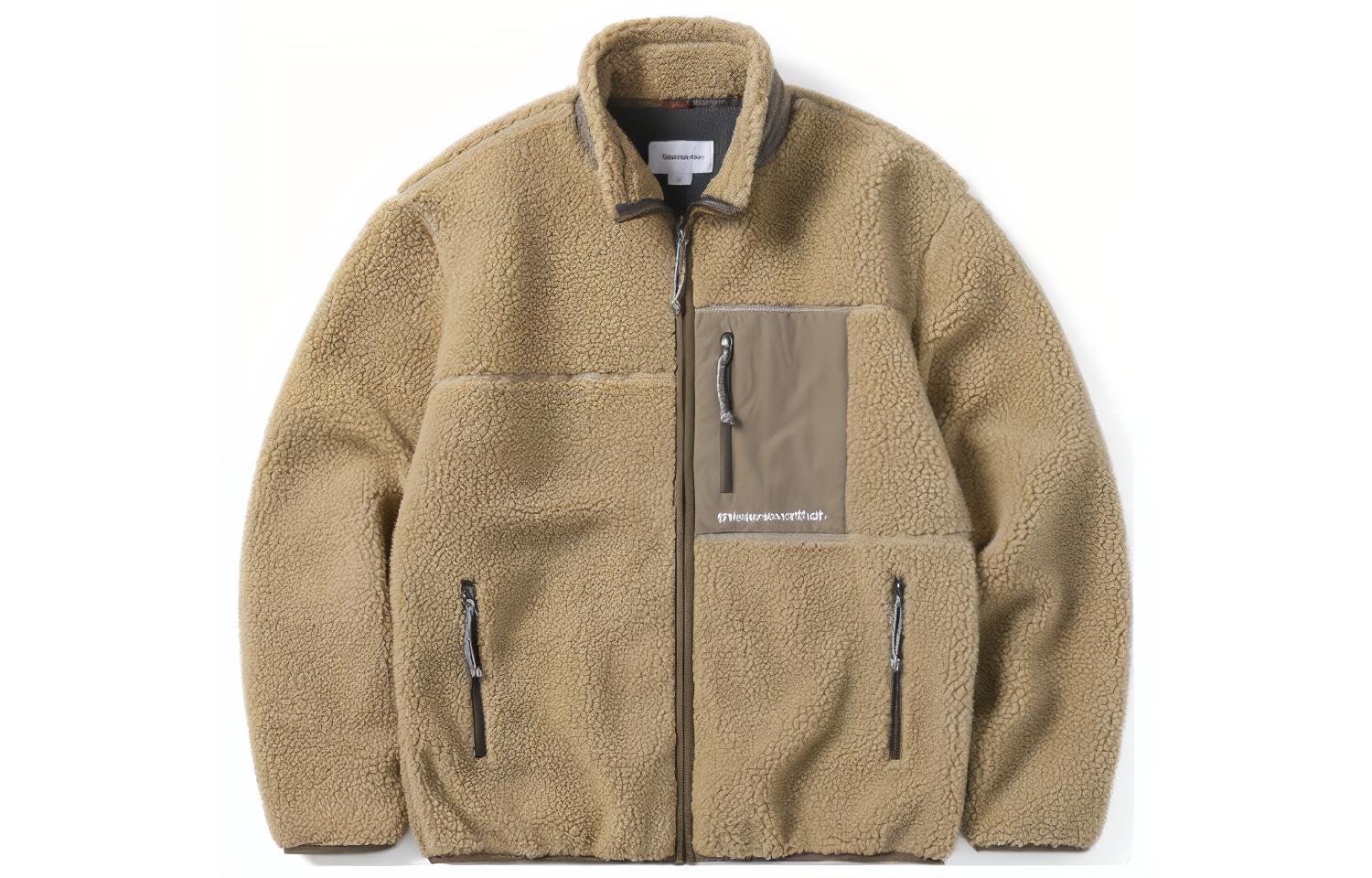 thisisneverthat FW22 Khaki Zip Pocket High Neck Jacket Mens Casual Outerwear TN223BOWHS01BEI