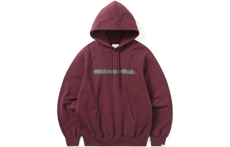 thisisneverthat FW22 Letter Logo Hoodie Mens Burgundy Pullover. TN223TSWHO17BU