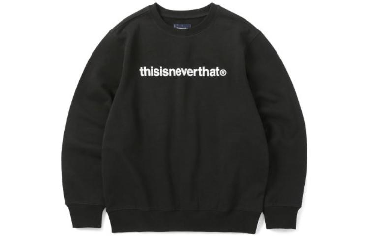 Thisisneverthat FW22 Logo Crewneck Sweatshirt Unisex Black TN220TSWCW01BK