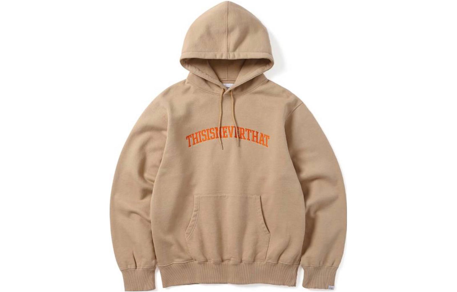 thisisneverthat FW22 Logo Embroidered Pullover Hoodie Khaki (). TN223TSWHO01