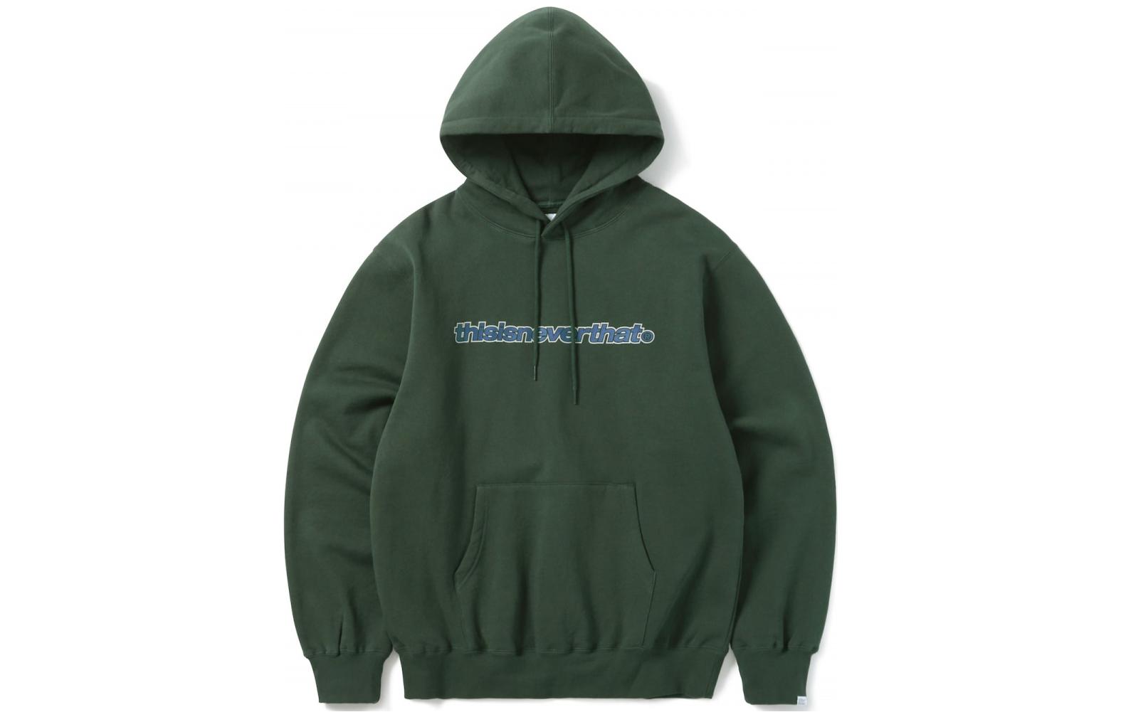thisisneverthat FW22 Logo Print Green Hoodie . TN223TSWHO17FR