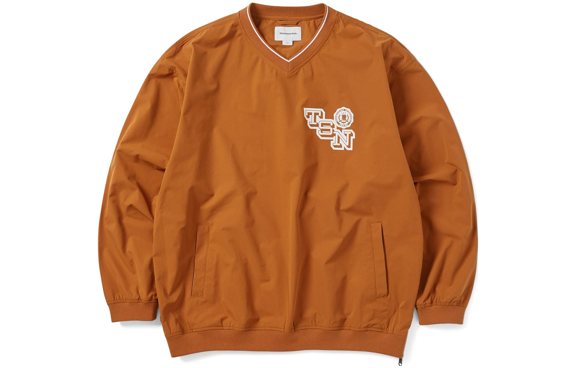 thisisneverthat FW22 Logo Print Pullover Sweatshirt Orange ( Casual Wear) TN223FTOLP02OR